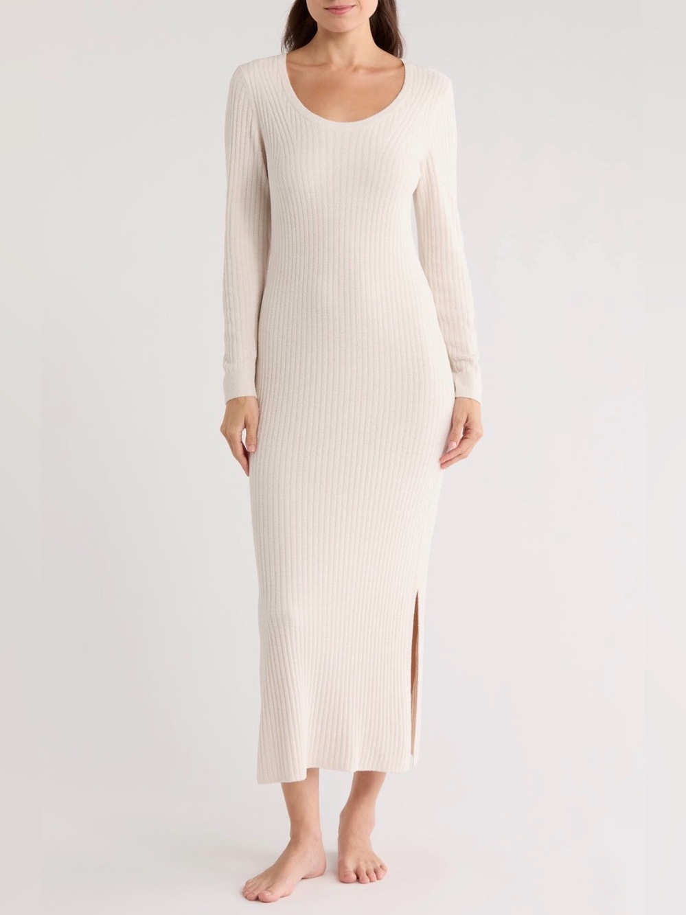 Barefoot Dreams CozyChic Ultra Lite Rib Scoop Neck Dress NWT Size Small